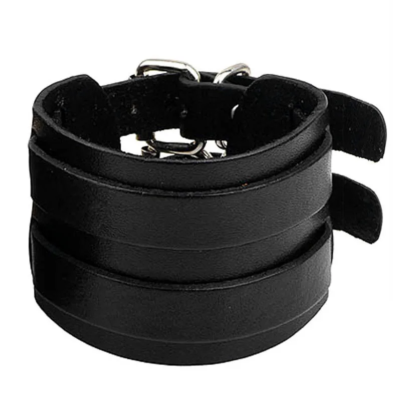 

Модный мужской кожаный браслет Открытые Браслеты из искусственной кожи и браслет двойной широкий черный коричневый браслет винтажные панк...