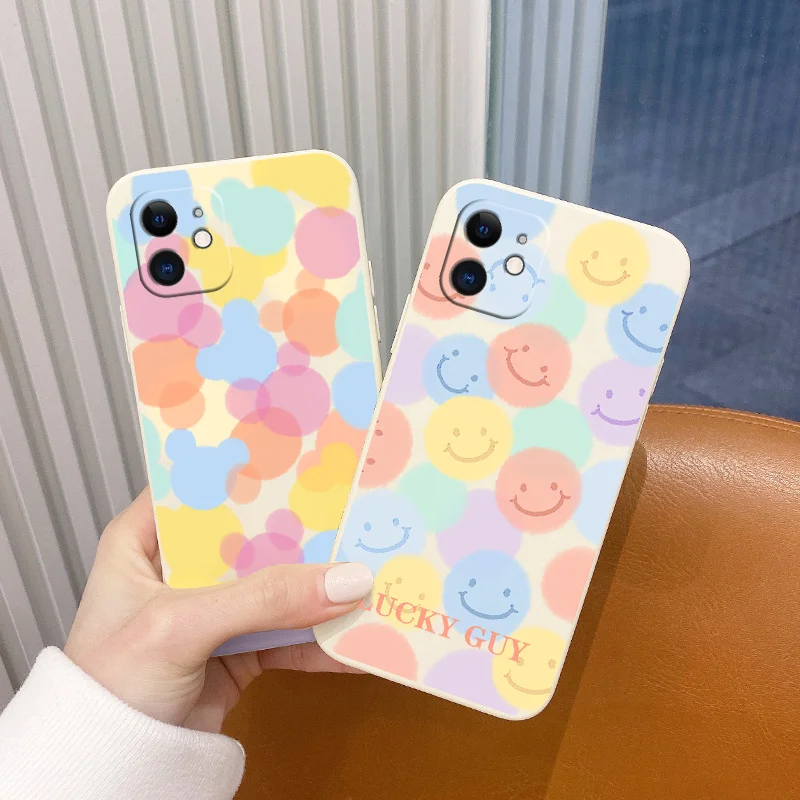 

Colorful Liquid Silicone Soft Case For iPhone 12 Pro Max Mini 11 Pro Max X XR XS MAX SE2020 8 7 6 6S Plus Shockproof Phone Cover