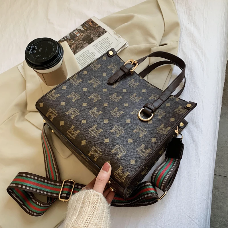 Новинка 2021 модные тоуты для покупок с буквенным принтом плечевая сумка мешок