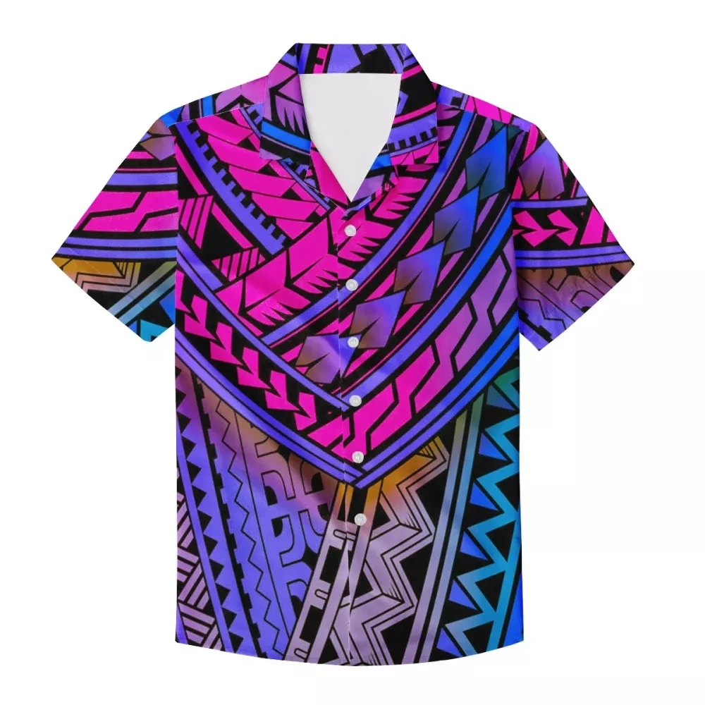 HYCOOL тропический Гибискус дизайн мужские кубинские рубашки от производителей