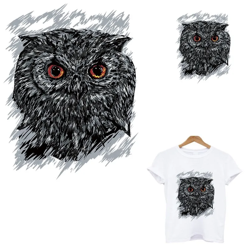 

thermo stickers on clothes owl birds stripes iron on patches heat-sensitive applications for clothing custom patch tops