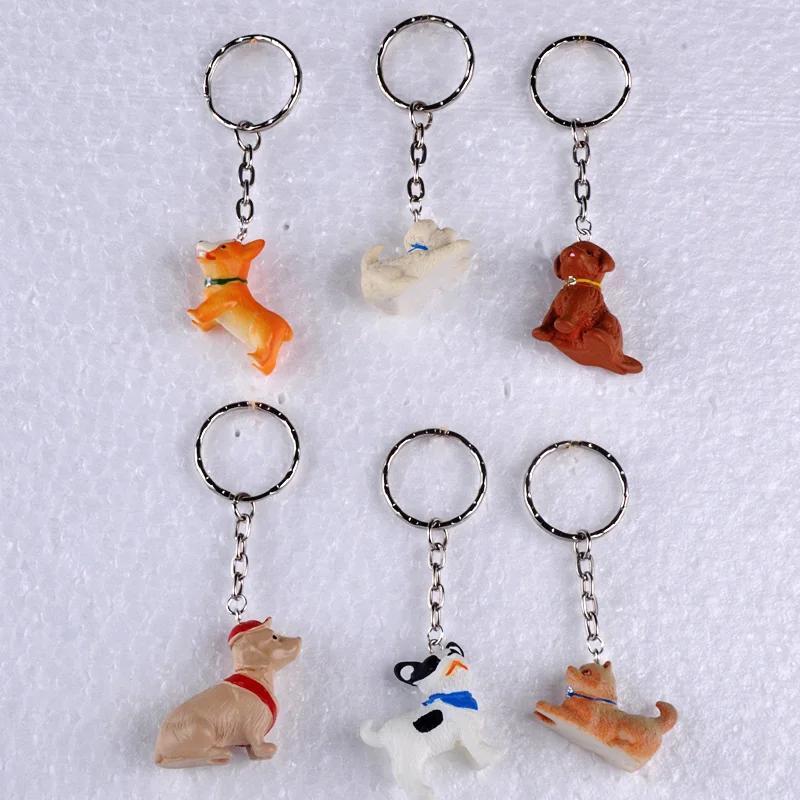 Полимерный 3D брелок для ключей с животными щенками собаками пуделями корги Акита