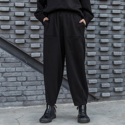 Шаровары с узкой талией повседневные широкие брюки большого размера в стиле