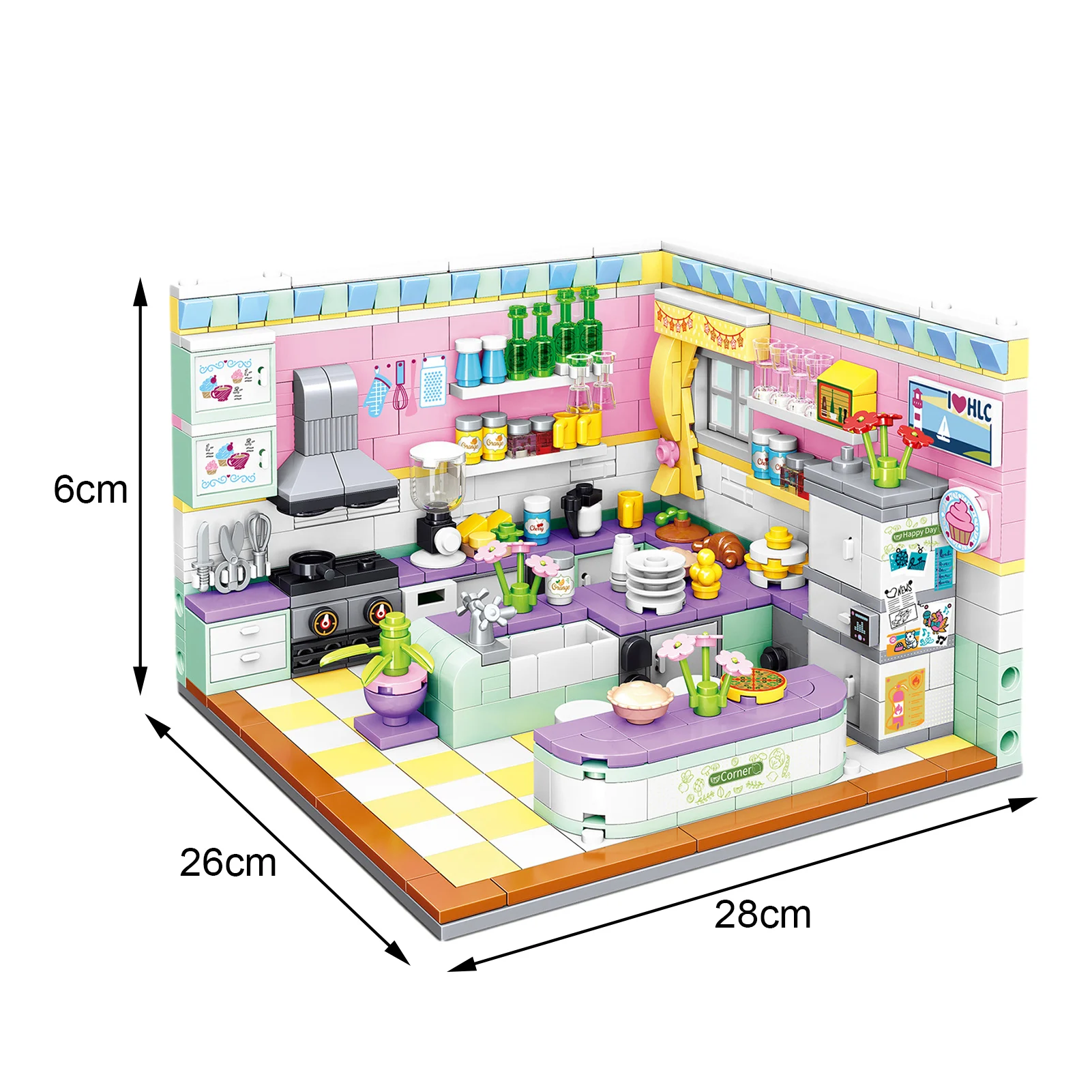 DIY Cabin ABS Miniature Kitchen Bathroom Puzzle Building Blocks Kit Toy Mini Innovative Assembly Children Christmas Gift | Игрушки и