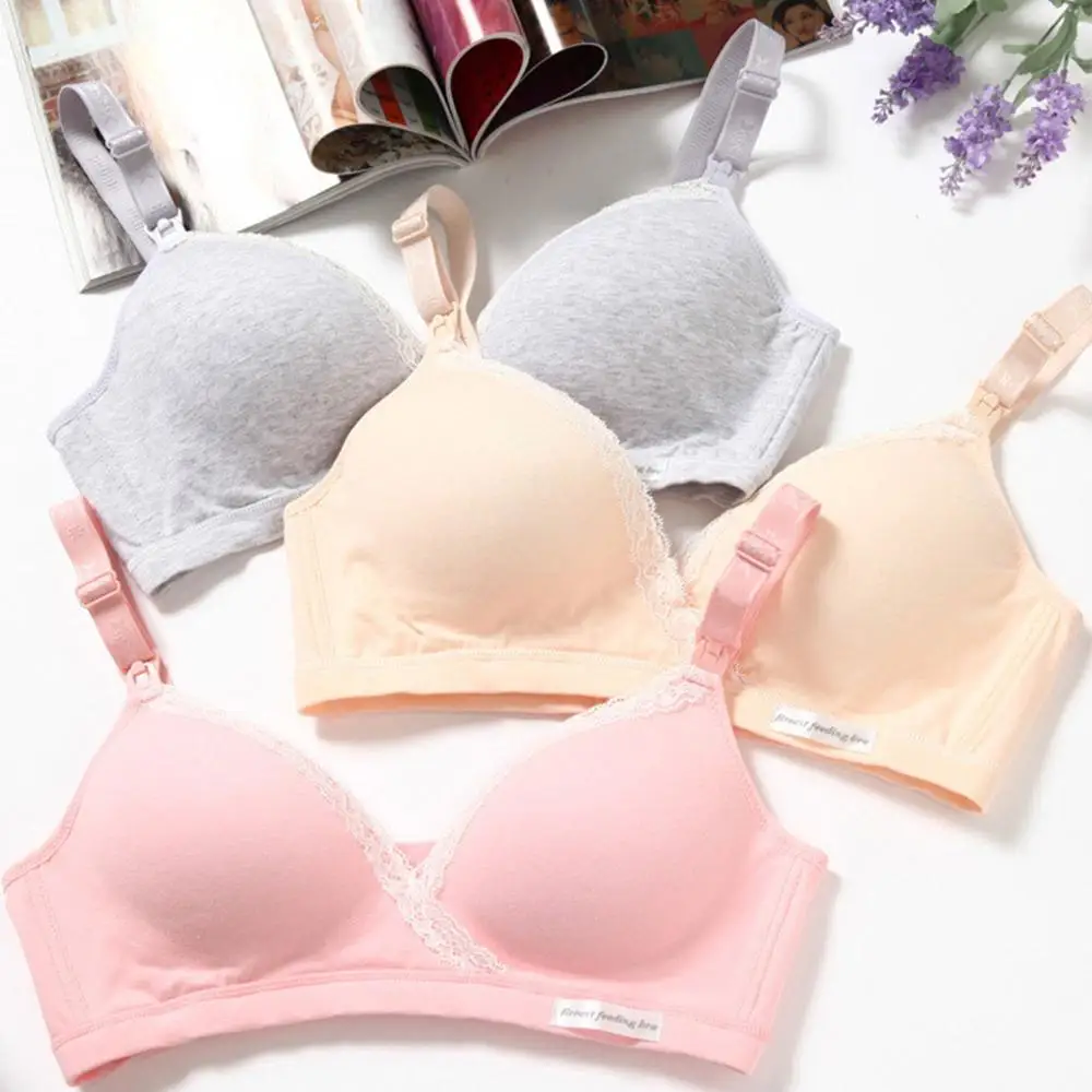 

Cross-type Nursing Bra without Steel Ring Double Open Buckle Pregnant Women Breastfeeding Underwear Gathered Anti-sagging Nursin