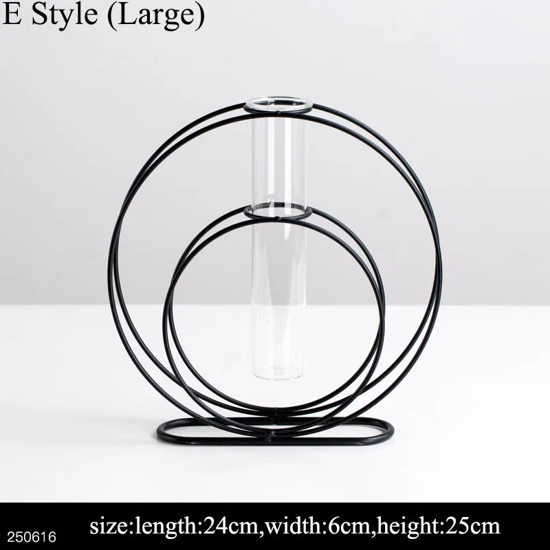 E Style (Large) Ins скандинавские золотистые железные художественные прозрачные стеклянные пробирки гидропоники цветочный горшок гостиная офисная ваза зеленые растения плантатор креативный - Цвет: E Style (Large)