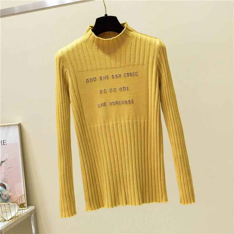JoinYouth 2020 Autumn Pullovers Print Letters Half Turtleneck Sweater Women Patchwork All Match Korean Pull Femme Fashion J245 | Женская
