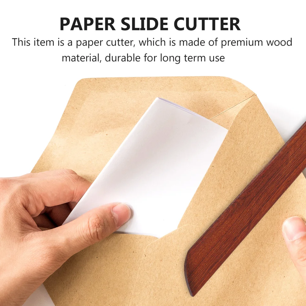 

1Pc Mini Express Packing Openers Wood Manul Paper Cutters for Home Office