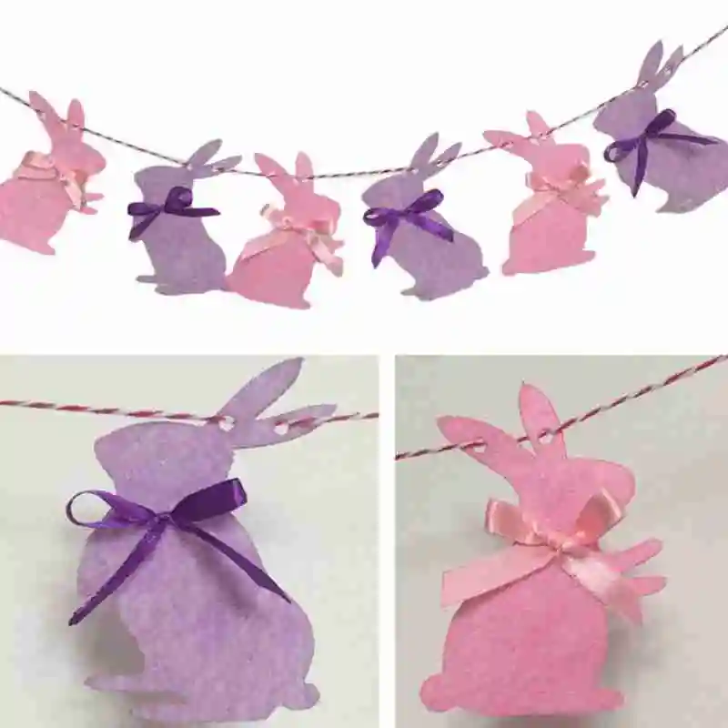 

Cute Bunny Rabbit Banner Pennant Garland Kids Baby Photo Take Birthday Tools Shower Party Bunting Decor Photograph Easter U6R4