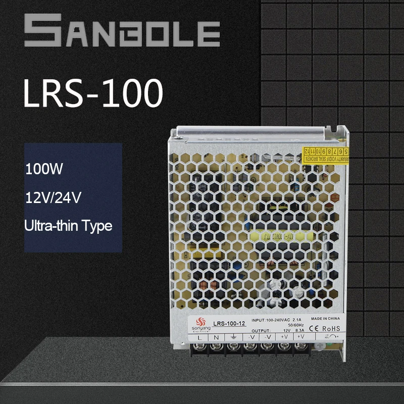 LRS 100 24 Выключатель питания AC/DC с алюминиевой оболочкой проводящий безопасный