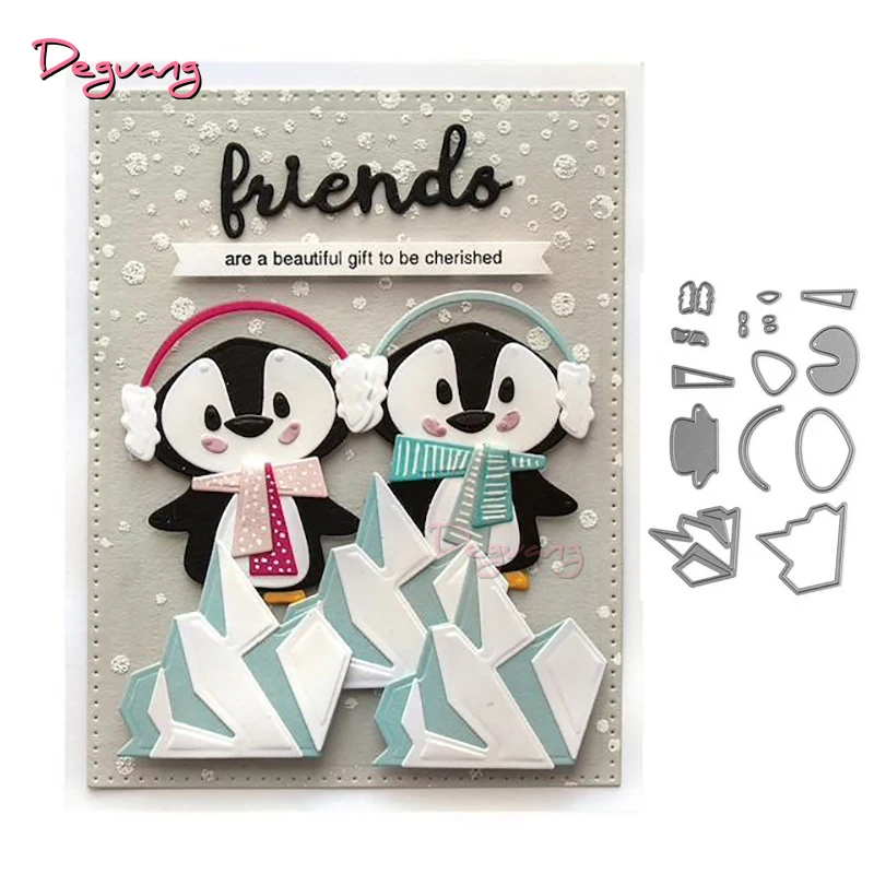 Счастливый пингвин металлические Вырубные штампы Скрапбукинг для изготовления