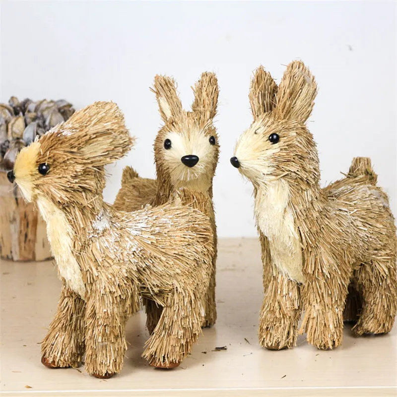 9 4 &quotВысота рождественские украшения олени соломенные сизальные Новогоднее