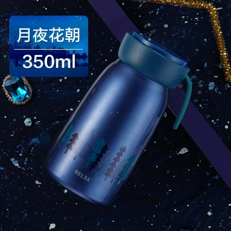 

Free Shipping Modern Vacuum Flask For Lady And Students 316 Stainless Steel Portable Simple Cute Water Cup Artistic Vacuum Cup
