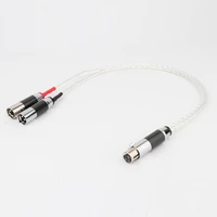 hifi 8ag silver plated xlr male to dual xlr female y splitter 3pin balanced microphone cable rhodium plated xlr plug
