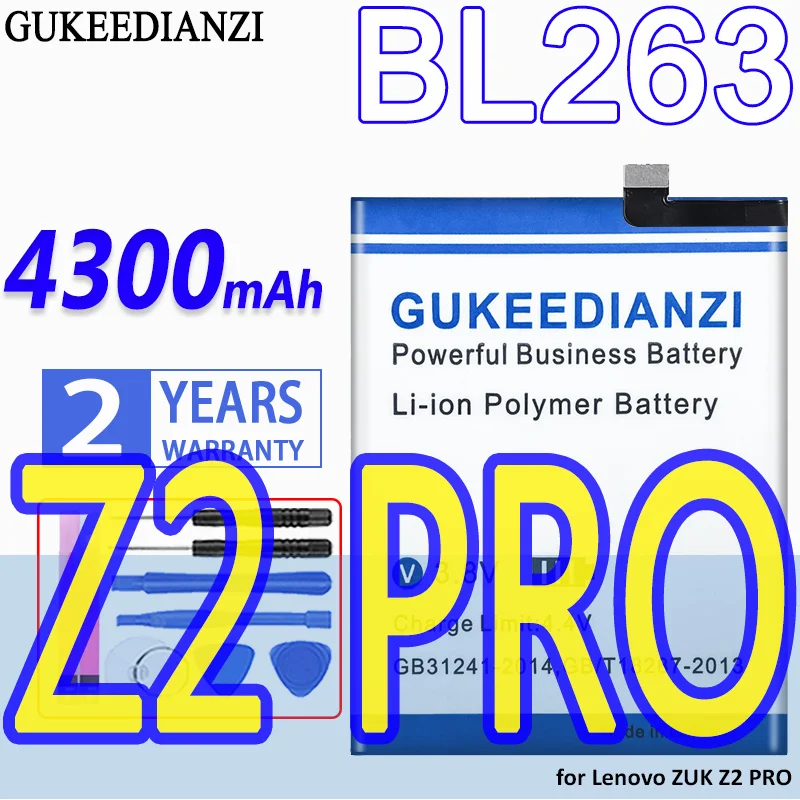 

High Capacity GUKEEDIANZI Battery BL263 4300mAh for Lenovo ZUK Z2 PRO Z2pro