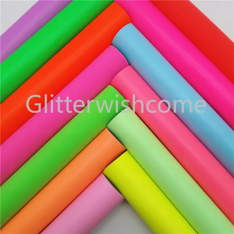 Блестящий Мини рулон 30X134CM неоновая ткань из искусственной кожи листы