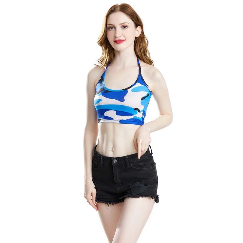 Женский бюстье-бюстье жилет летние женские камуфляжные кроп-топы без рукавов