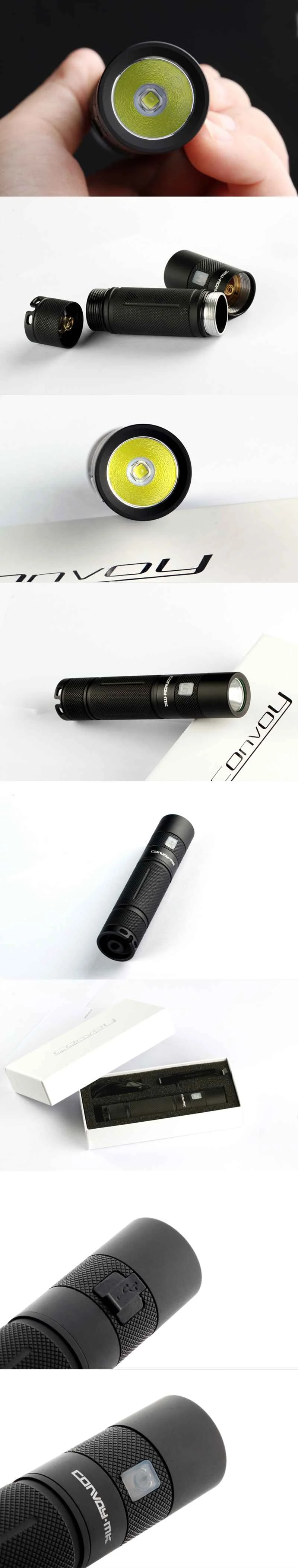 2.5A Convoy S9 L2 1000LM 5 режимов Функция памяти USB Перезаряжаемый EDC фонарик водонепроницаемый светодиодный фонарь для кемпинга охоты