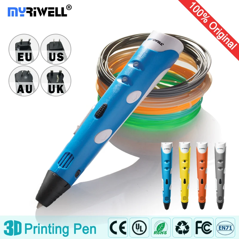 Фото Рождественский подарок Myriwell 3d Ручка с 50 м ABS + 50 м PLA 1,75 мм Филамент 3d печать Ручка детский инструмент для рисования умный детский подарок на д... №3