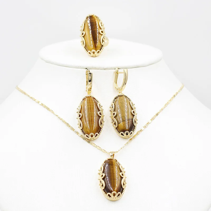 Комплект из колье серёг и кольца под розовое золото 585 пробы|Ювелирные наборы| |