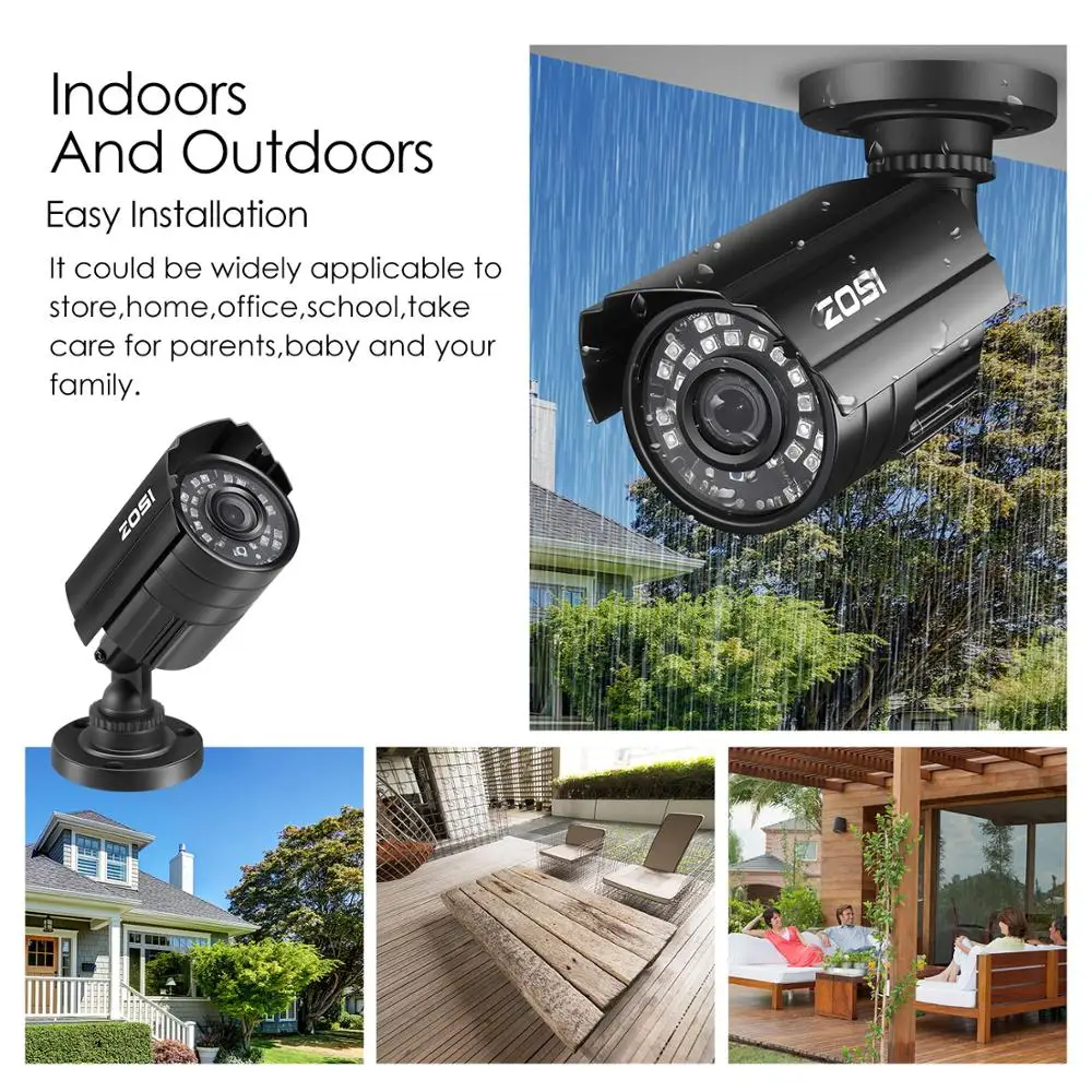 ZOSI 8CH 720P 4 в 1 CVI TVI AHD DVR, инфракрасная, водонепроницаемая и наружного видеонаблюдения ночного видения Камера домашней безопасности Системы наблюдения Наборы