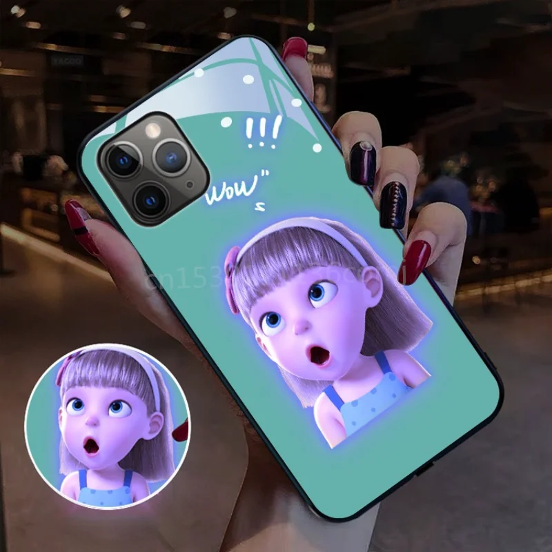 

Стеклянный чехол со светодиодной подсветкой для телефона Apple iPhone 6 7 8 PLUS 11 12 Pro X XS XR Max