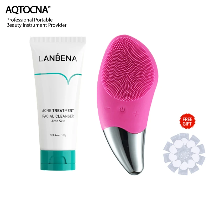 

AQTOCNA Electric Facial Cleansing Brush Deep Face Wash Cleanser Sonic Cleaning Beauty Instrument Facial Massager Skin Care Tools