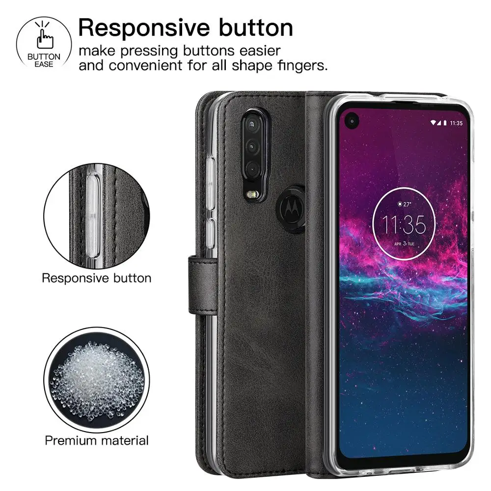 Чехол-книжка из натуральной кожи для Motorola Moto One | Мобильные телефоны и аксессуары