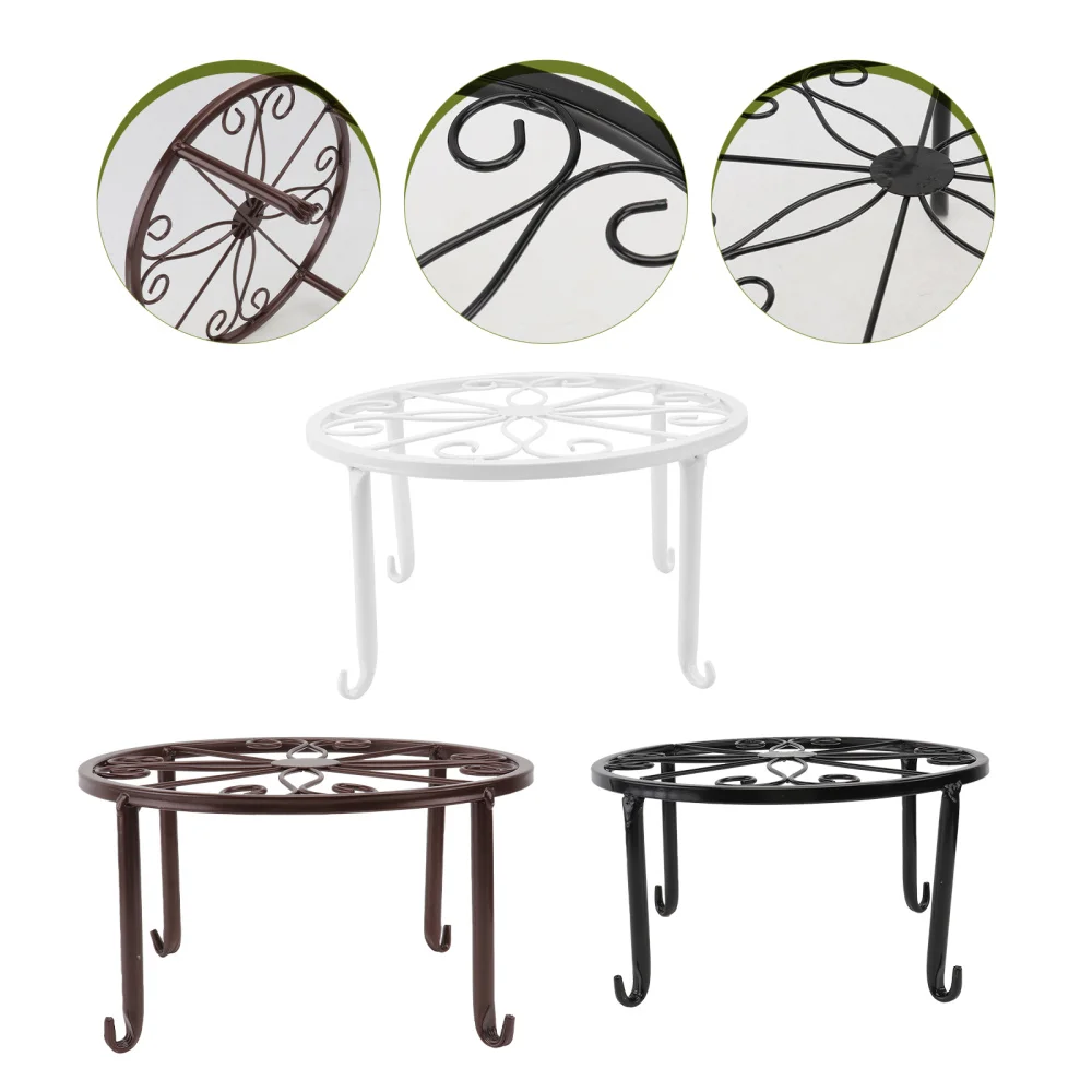

3Pcs Iron Art Flowerpot Racks Balcony Bonsai Holders Potted Plant Storage Bases