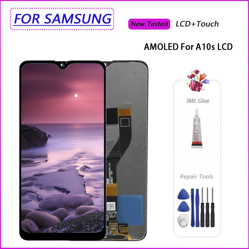 ЖК дисплей AMOLED для Samsung A10s A107F/DS A107 экран A10S сенсорный дигитайзер в сборе без