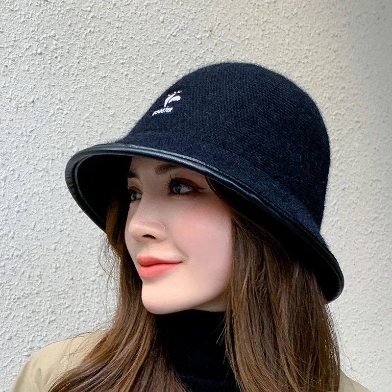 

2022 вязаная шляпа для женщин, шляпа с изображением Джокера, маленького рыбака с черным лицом, роскошная шерстяная шляпа с круглым лицом и бол...