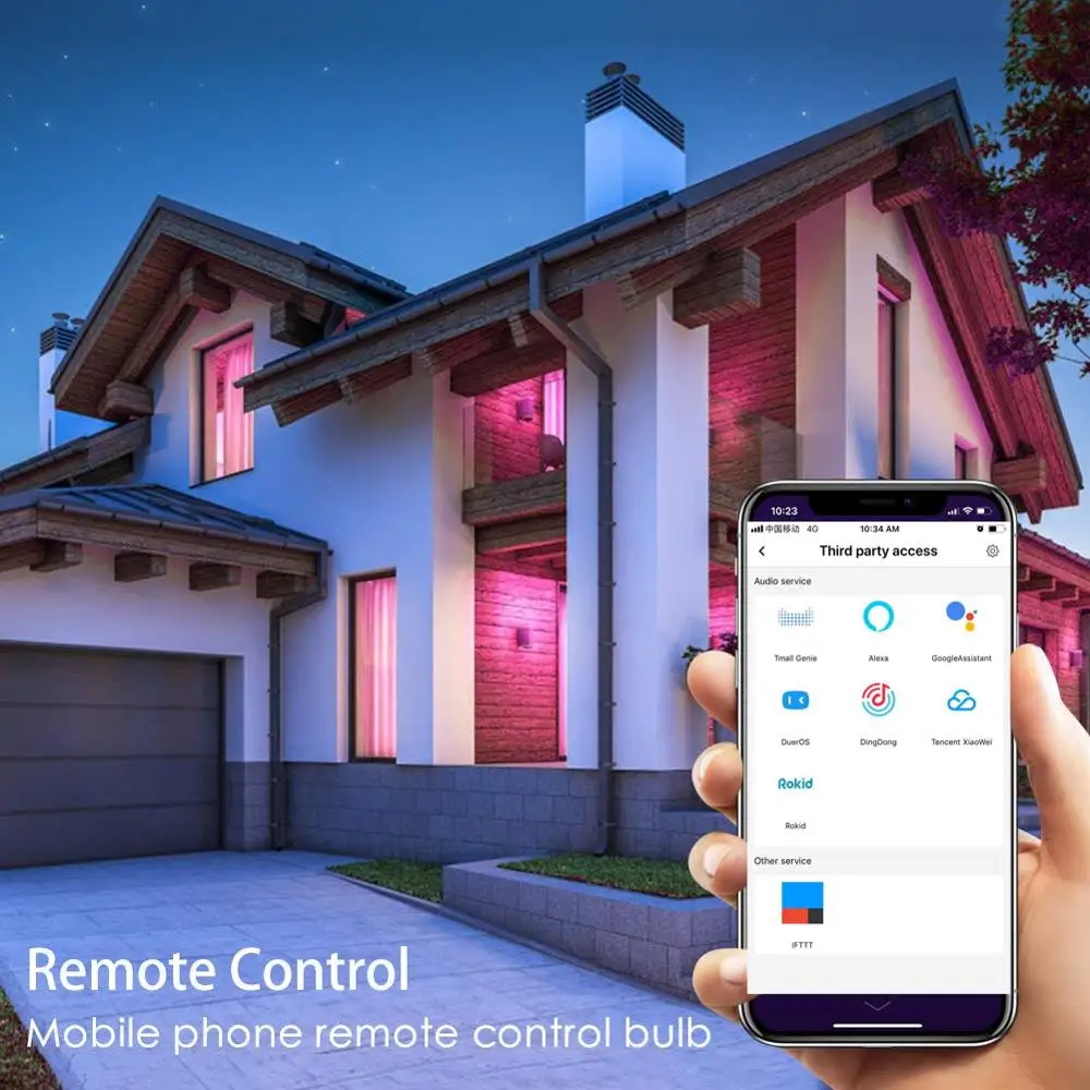 7 Вт Wifi Светодиодная лампа RGBW E27 E26 B22 работает с Amazon Alexa и Google Home Голосовая