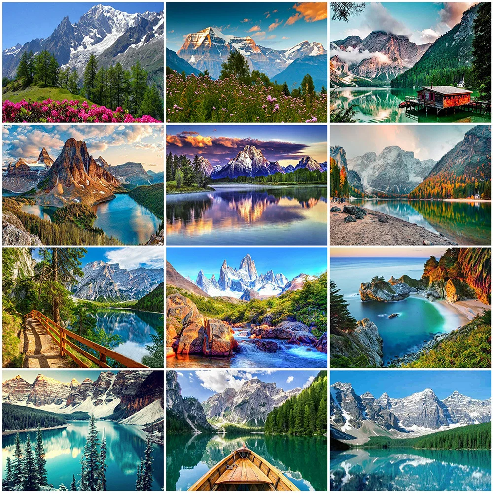 EverShine 5D Алмазная мозаика горы картина стразы вышивка озеро пейзаж крестиком