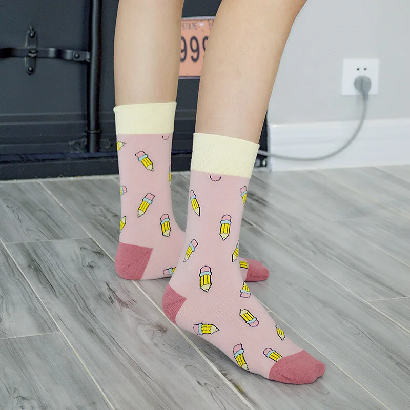 Носки женские весенне-осенние и зимние Смешные с животными птицами драконами