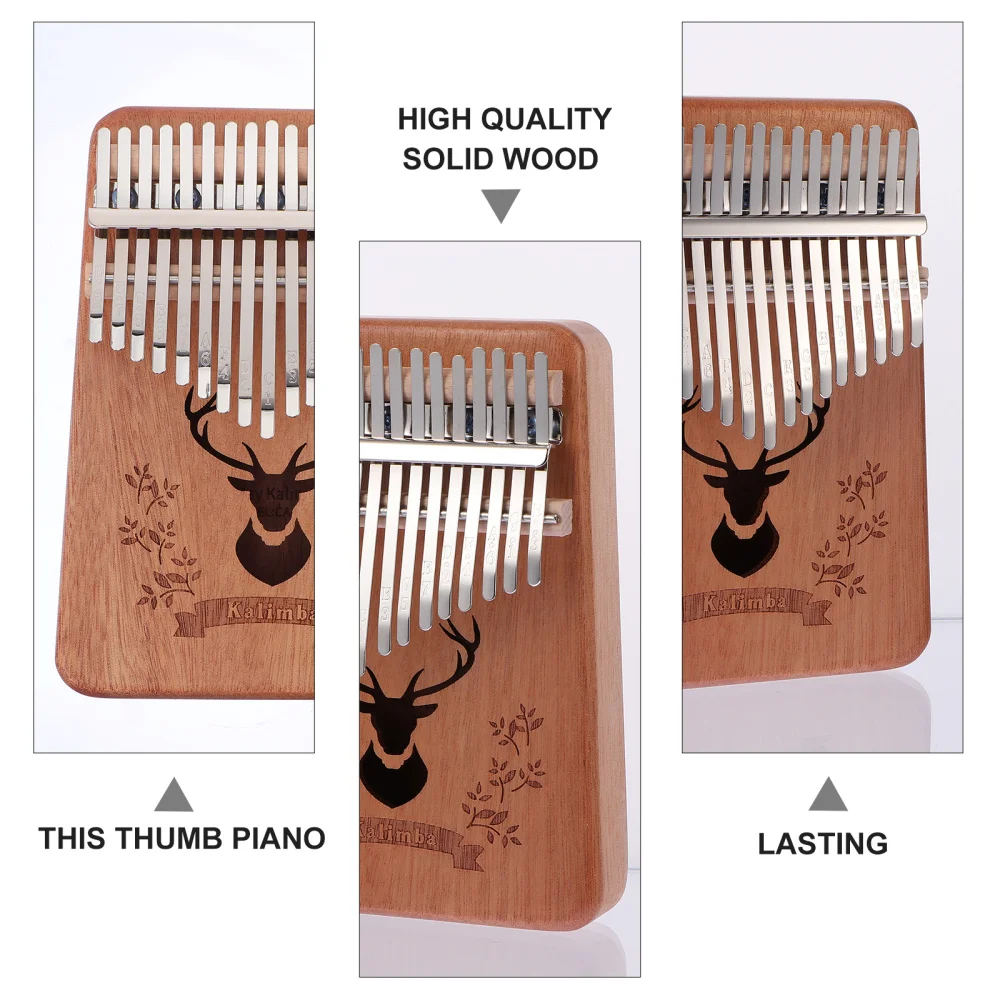 

17 Keys Finger Piano Wooden Beginner Musical Instrument Gift for Children Adult