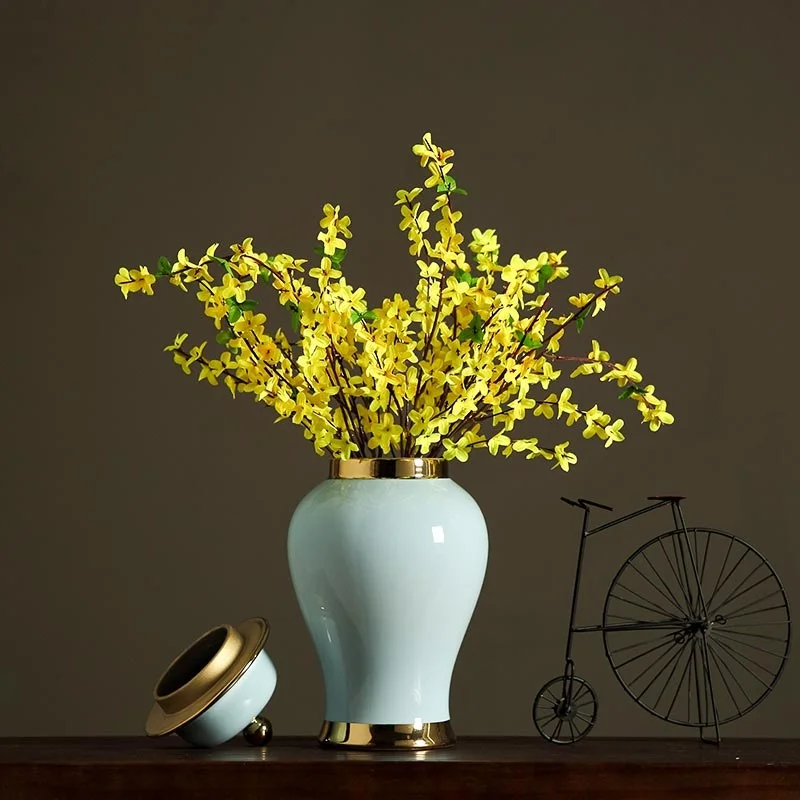 Античная королевская ручная роспись сине белая керамическая золотая