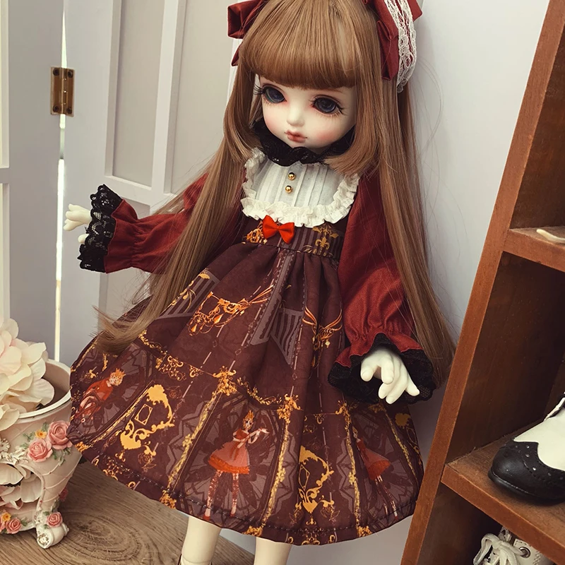 BJD одежда 1/6 1/4 Кукла платье с пузырчатыми рукавами для 1/6 1/4 BJD 1/6 Blyth кукла аксессуары BJD платье+ украшение для волос