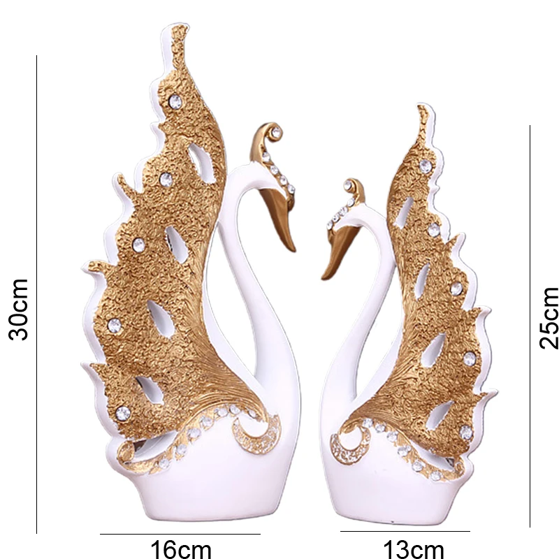 

2Pcs/Set Swan Statue Home Decoration Accessories Decor Sculpture Modern Art Ornaments Wedding Gifts for Friends Lovers