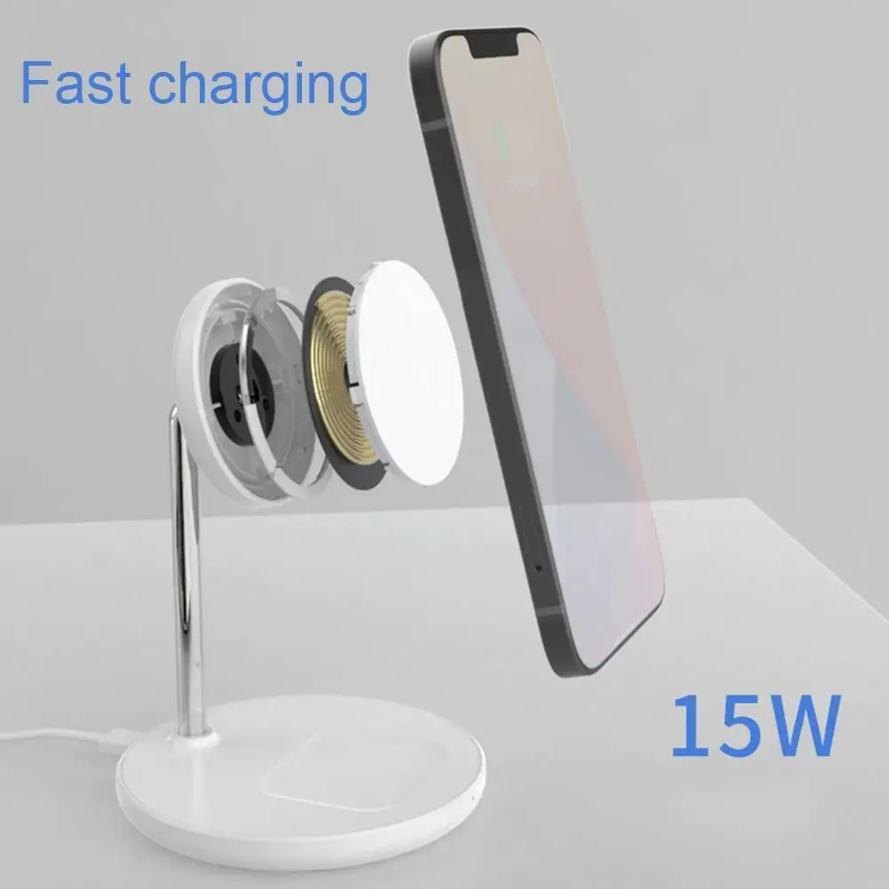 

2 in 1 Magnetic Wireless Charger Stand For iPhone Pro Fast Mobile Phone Max Charging 12 Dock Chargers Station Mini