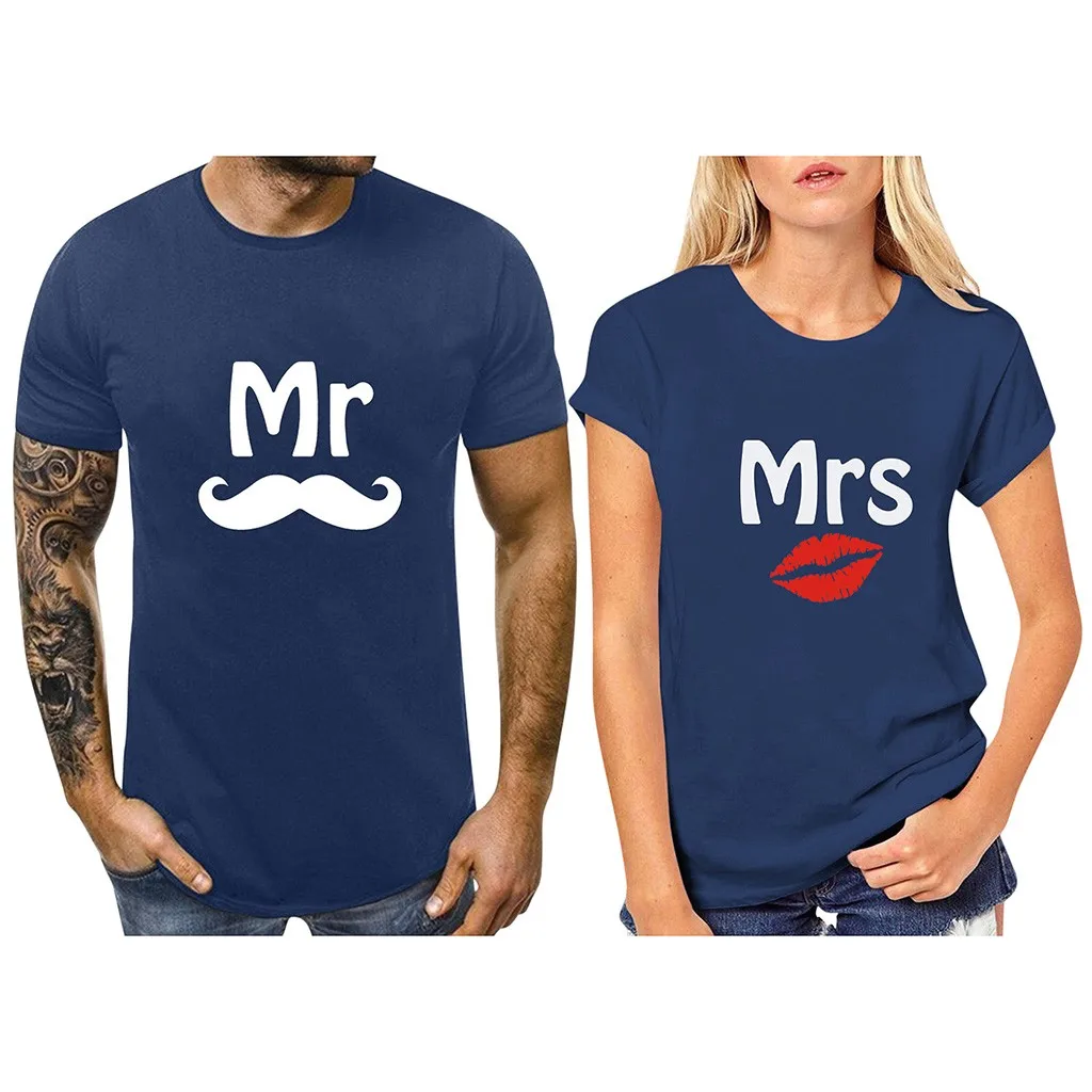 Enjoy the Spirit/Новые летние забавные парные футболки с принтом Mr mrs Love хлопковые