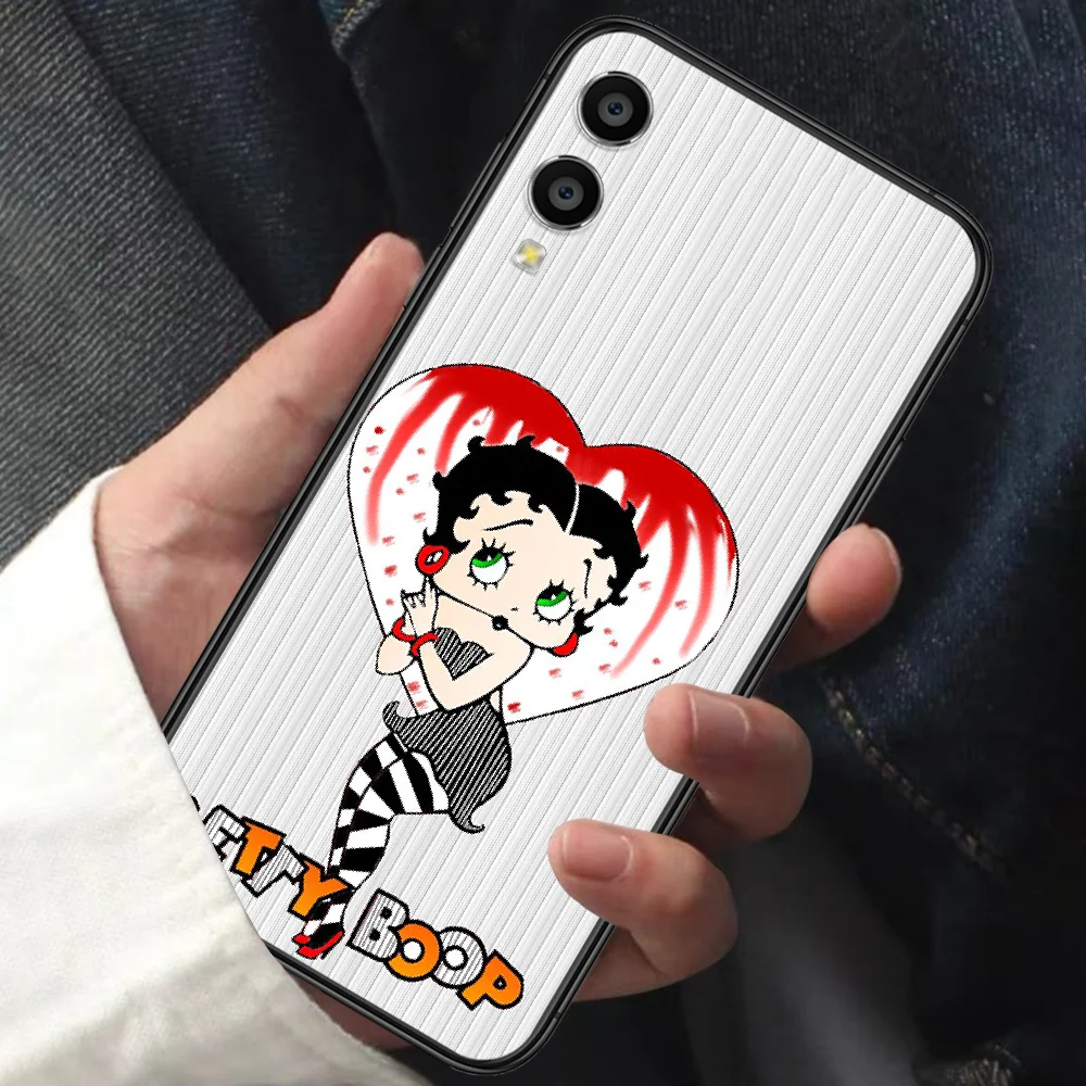 

Betty Boop Fashion Doll Phone Case For HUAWEI Honor 6 7 8 A S 9 X Mate 10 20 30 i Lite Pro Y7 2019 black Prime Painting Funda
