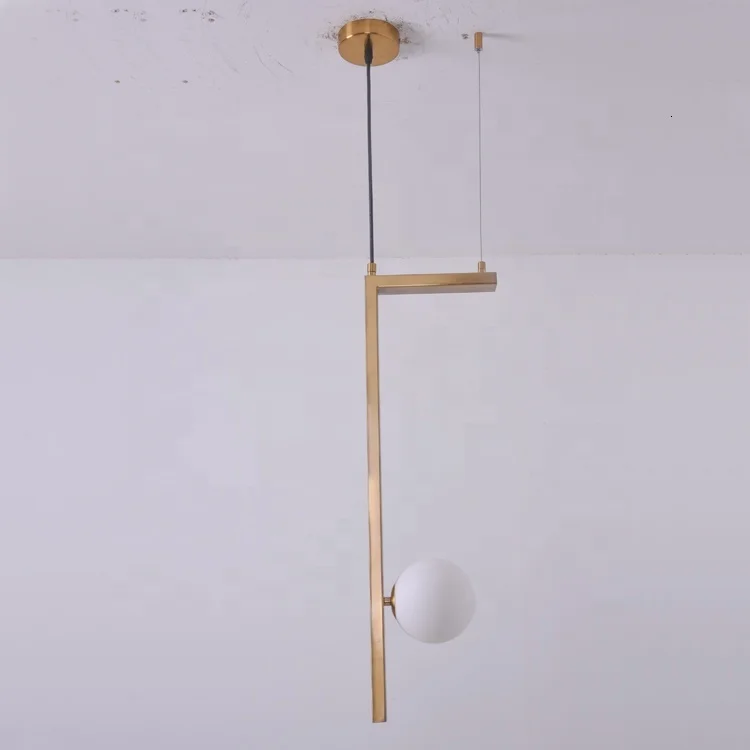 American Rustic New Design Simple Copper Iron White Glass Ball Pendant Lamp For Loft Room hanging lamp | Лампы и освещение