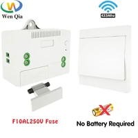 433 mhz wireless smart light switch self powered water proof wall switch 220v relay receiver with fuse ues for home appliances