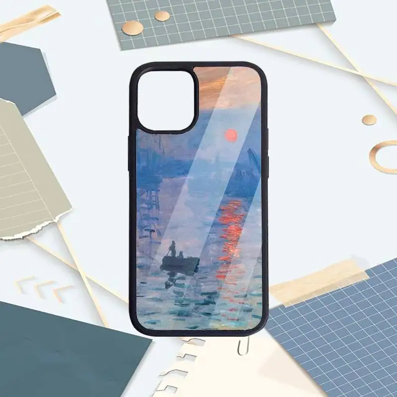 

Claude Monet art painting Pattern Phone Cases PC for iPhone 11 12 pro XS MAX 8 7 6 6S Plus X 5S SE 2020 XR Luxury brand