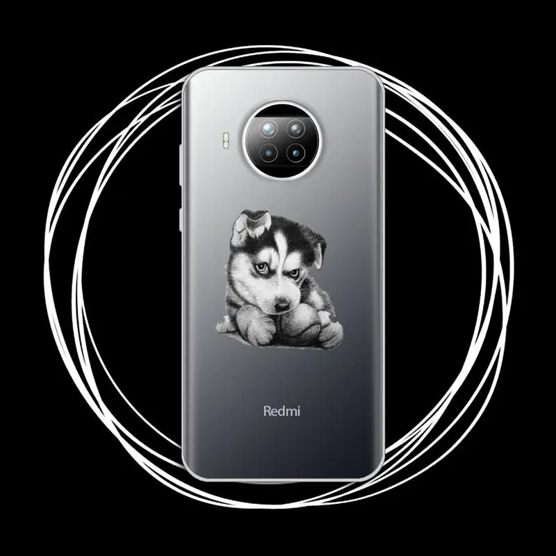 

Husky Kawaii Wolf cute Phone Case Transparent for Xiaomi Redmi note 10 t 8 9 pro lite 11