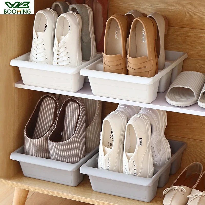

Creative Container Home Three Shoes Racks Plastic Japanese Shoe Storage Box Space Saver Organizer Cupboard Cabinets