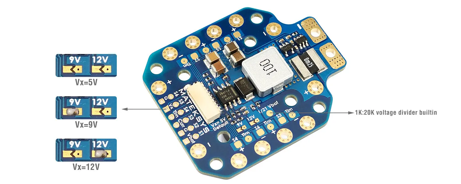 MATEK PDB-HEX 2-12S 5A 5V/9V/12V BEC распределительная плата питания PDB для RC Multirotor X-CLASS Drones -