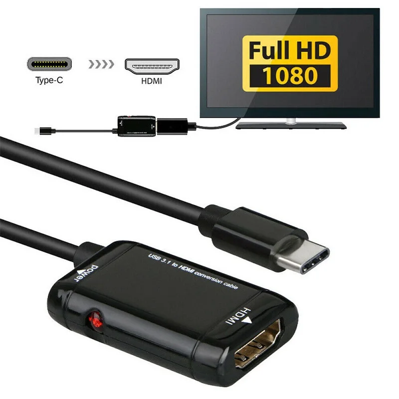 USB 3,1 type C в преобразование HDMI адаптер 1080P USB C в HDMI кабель для MHL мужчин и женщин HDMI конвертер для MHL мобильных телефонов