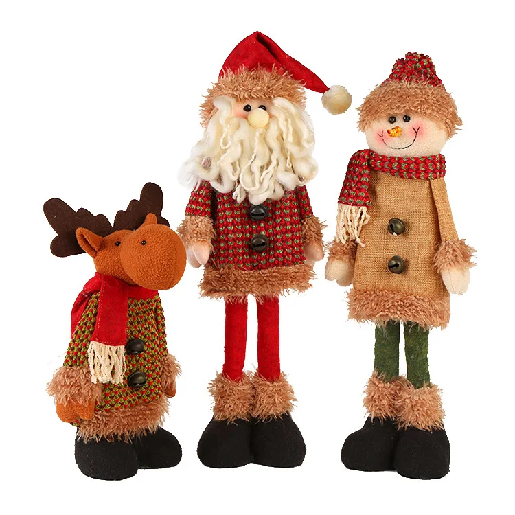 

Новые выдвижные украшения Санта-Клауса, снеговика, лося, рождественские куклы, плюшевые игрушки, рождественские подарки, украшение для дома...