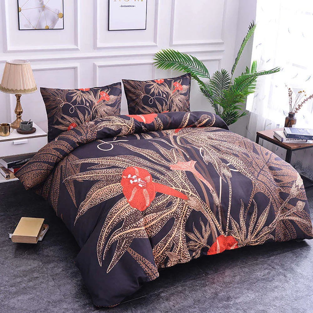Homesky Fower Bedding set Luxury Bed Linen Print duvet cover 3d Universe Bedclothes King Queen size | Дом и сад